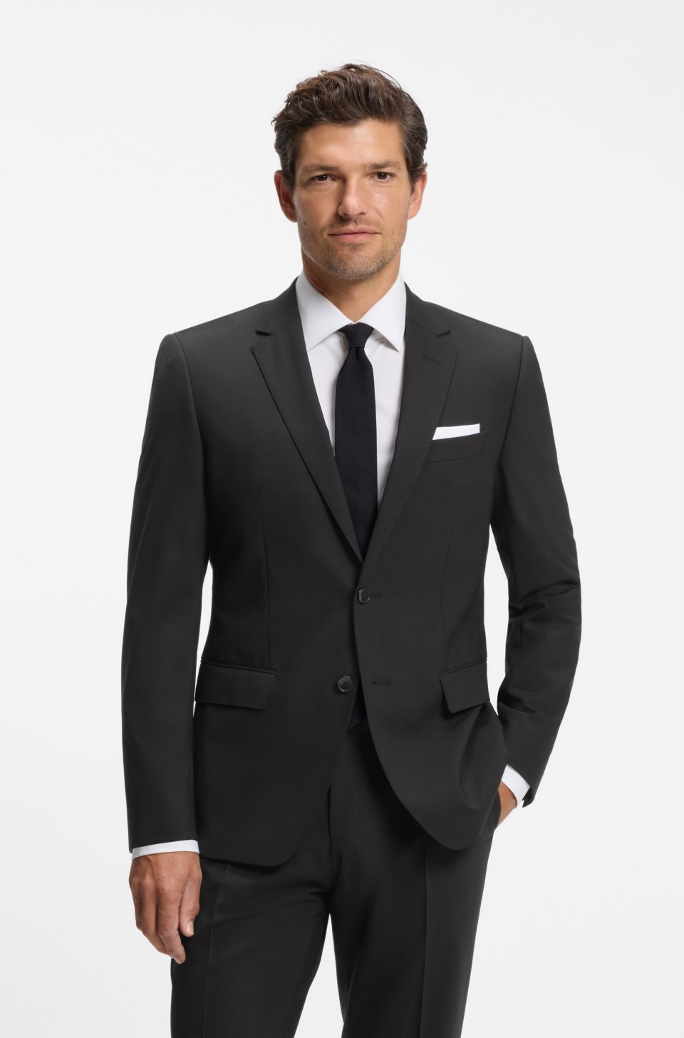 Slim-fit jacket in stretch wool