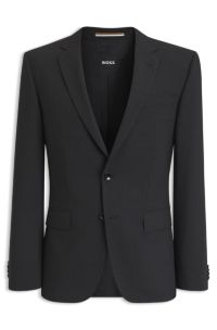 Slim-fit colbert van stretchwol, Donkergrijs