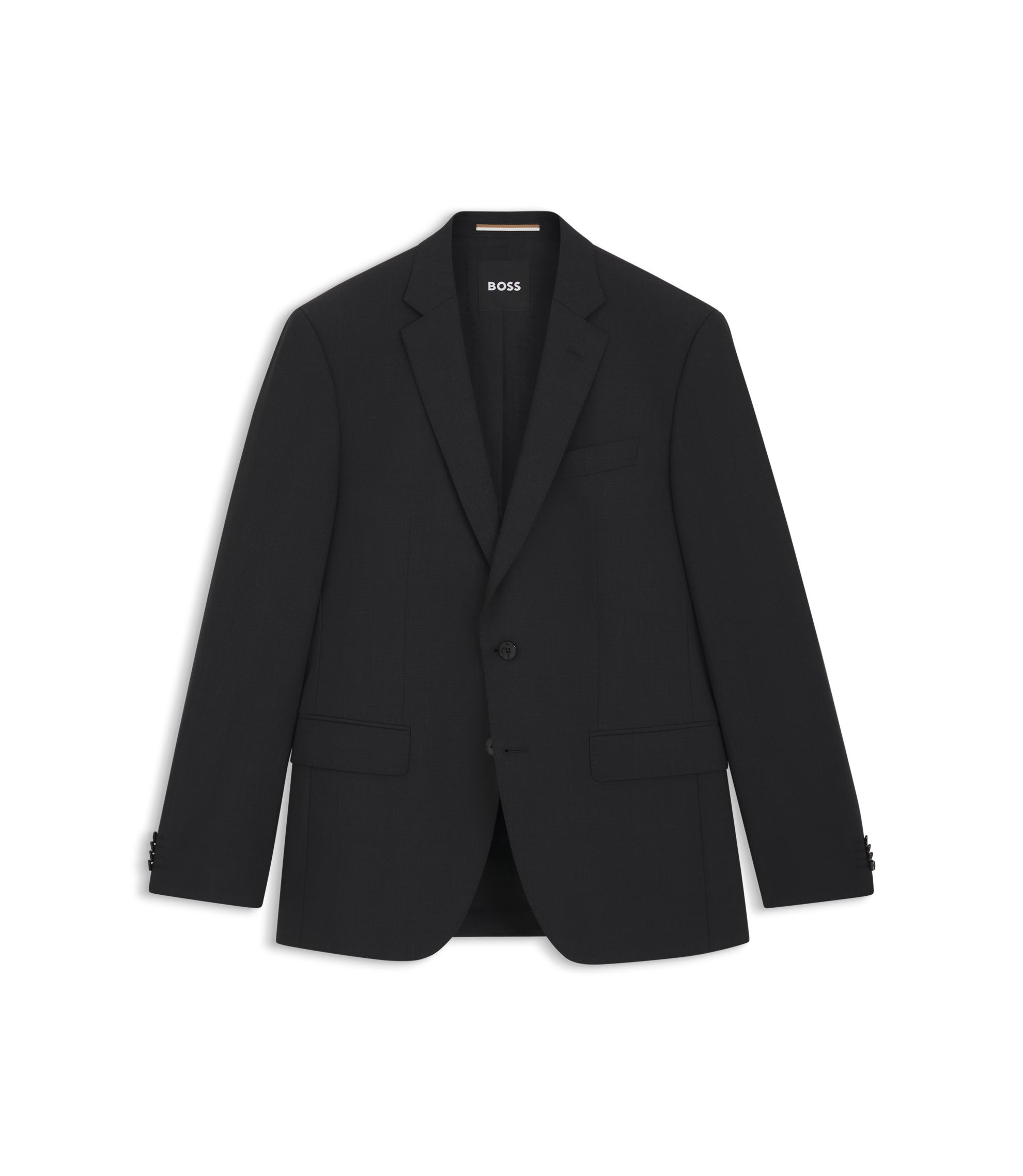 BOSS - スリムフィットジャケット ストレッチウール - ダークグレー