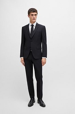 BOSS - Slim-fit trousers in stretch virgin wool