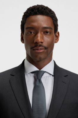 스트레치 울 슬림 핏 재킷, 다크 그레이