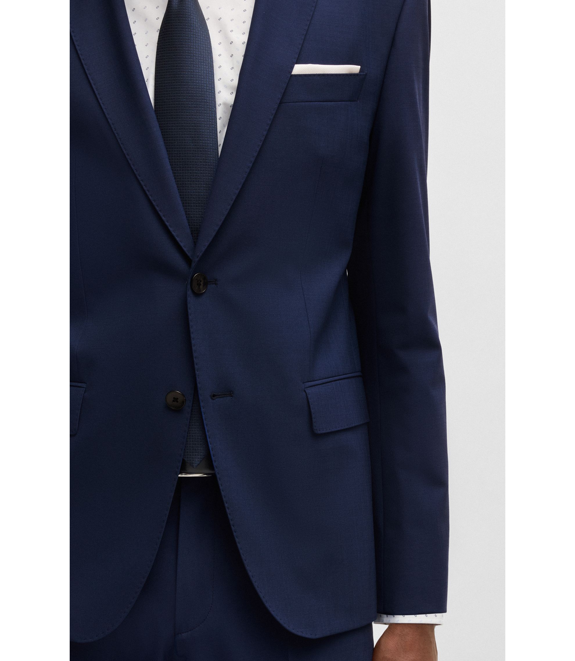 BOSS - スリムフィットジャケット ストレッチバージンウール - ブルー