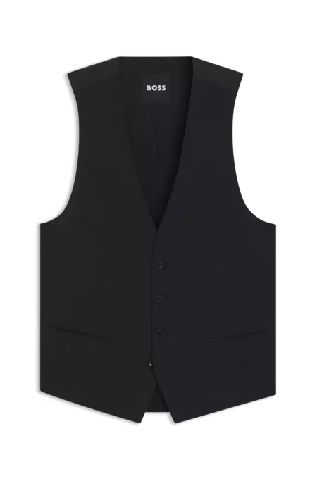 Slim-fit waistcoat in stretch wool