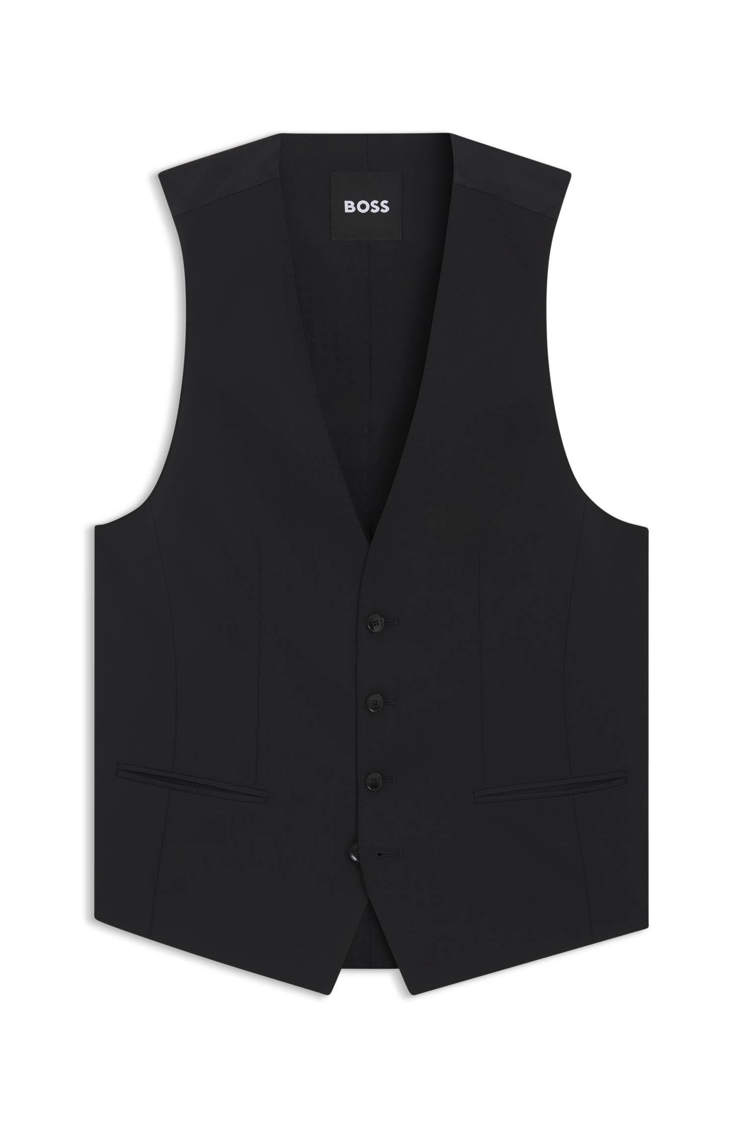 Boss Slim-fit waistcoat in stretch wool västar herr – bild 4
