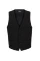 Slim-fit waistcoat in stretch virgin wool, Black