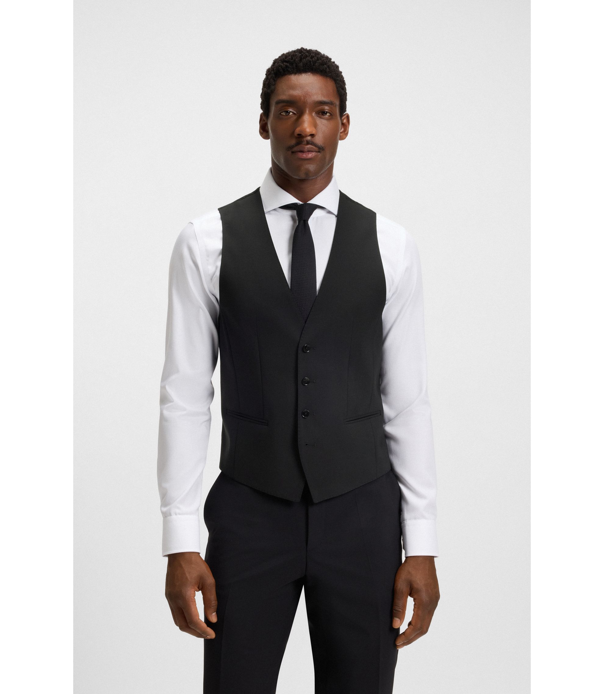 Slim-Fit Weste aus Stretch-Wolle