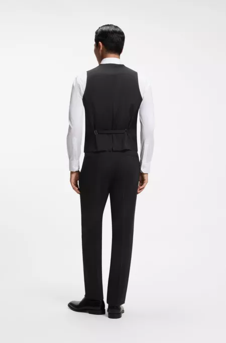 Slim-fit waistcoat in stretch wool