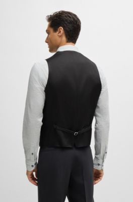 Gilet Slim en mohair stretch, Gris sombre