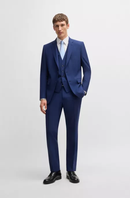 Slim-fit waistcoat in stretch virgin wool