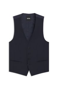 Slim-Fit Weste aus Stretch-Wolle, Dunkelblau