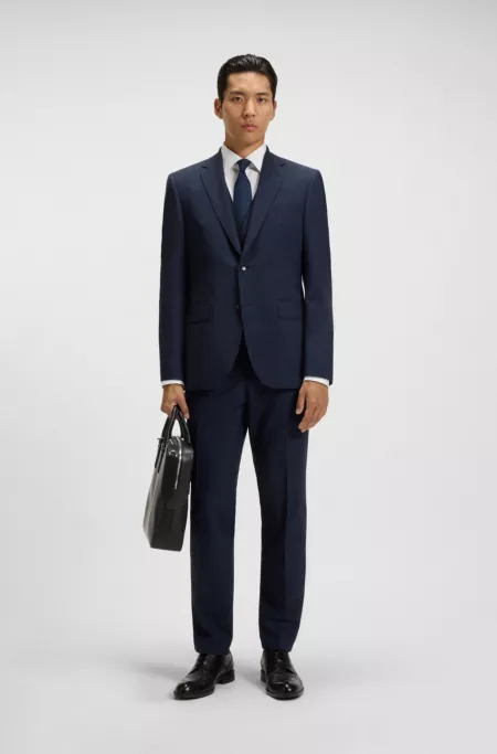 Slim-fit waistcoat in stretch virgin wool