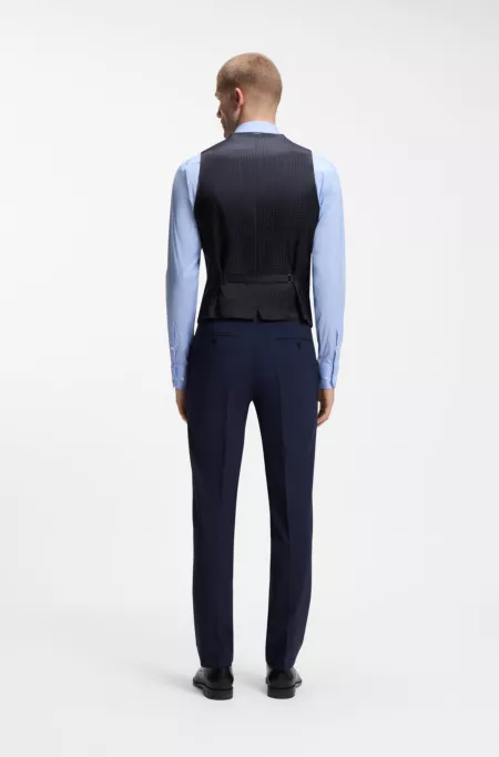 Slim-fit waistcoat in stretch wool