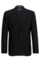 Regular-fit jacket in stretch virgin wool, Black