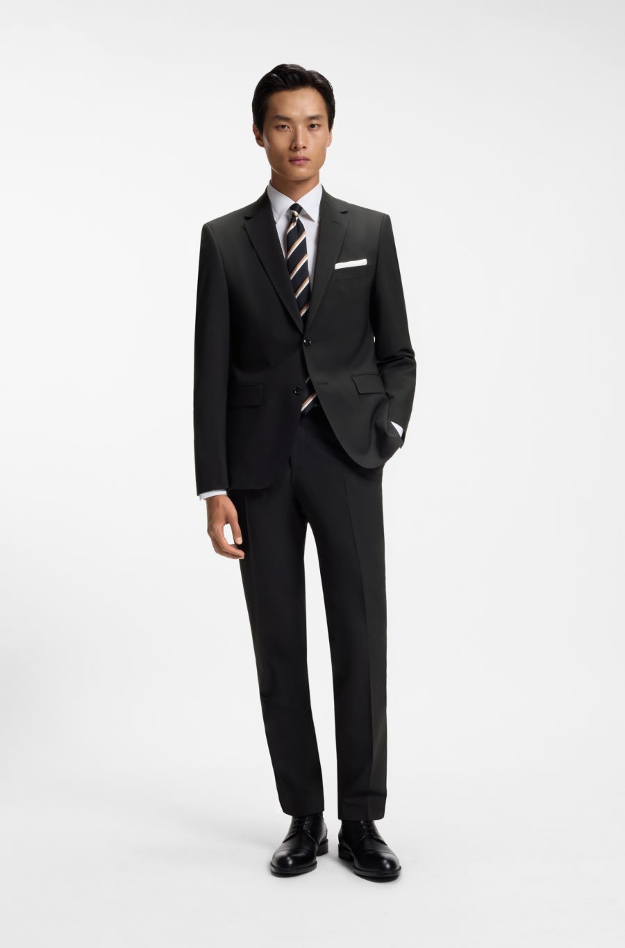 BOSS Slim-Fit Wool Suit — Black