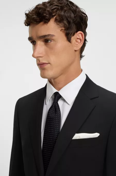Regular-fit jacket in stretch wool