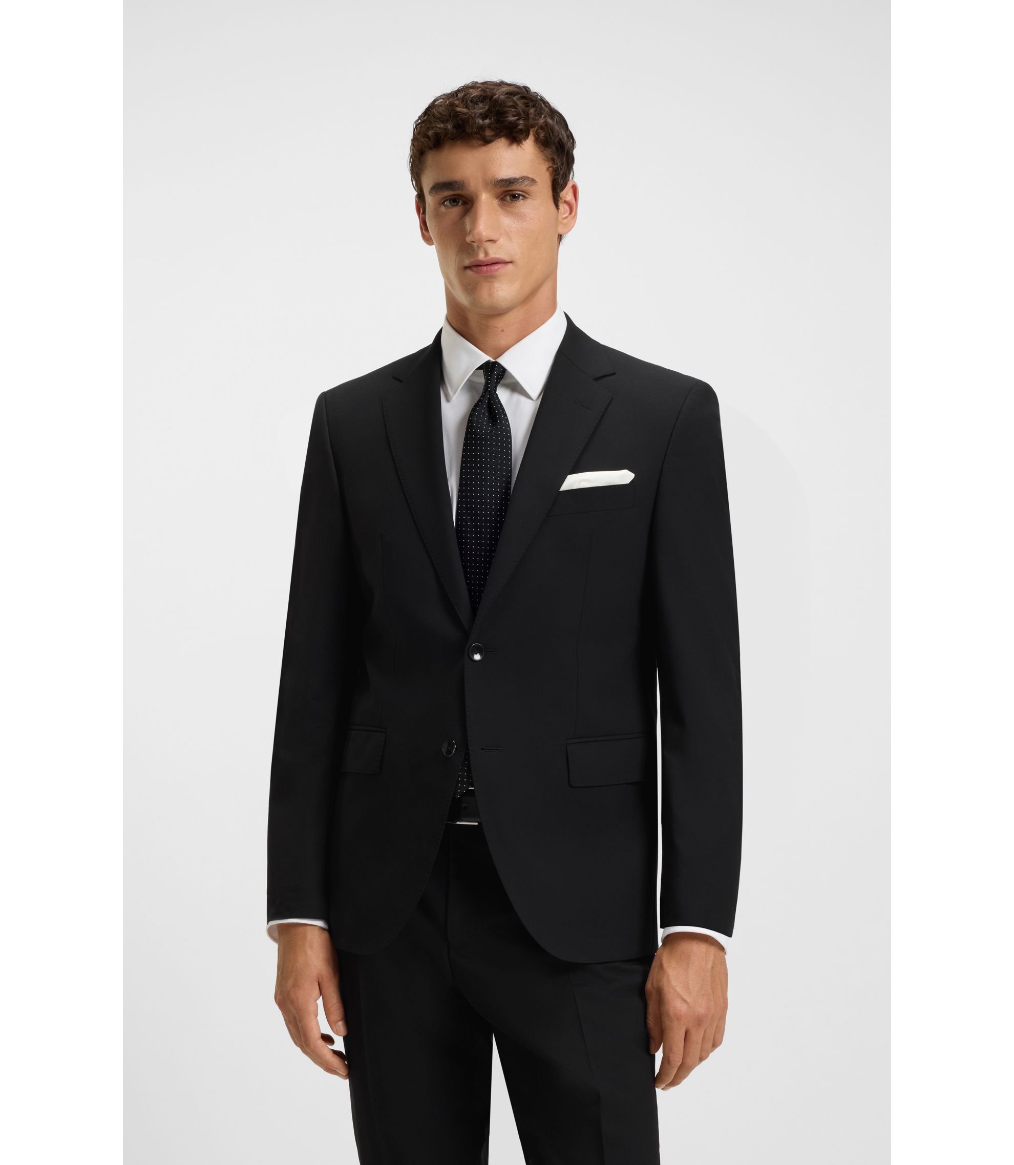 Slim-Fit Jacke aus Stretch-Wolle