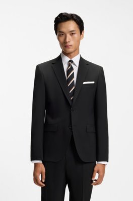 Regular-fit jacket in stretch wool