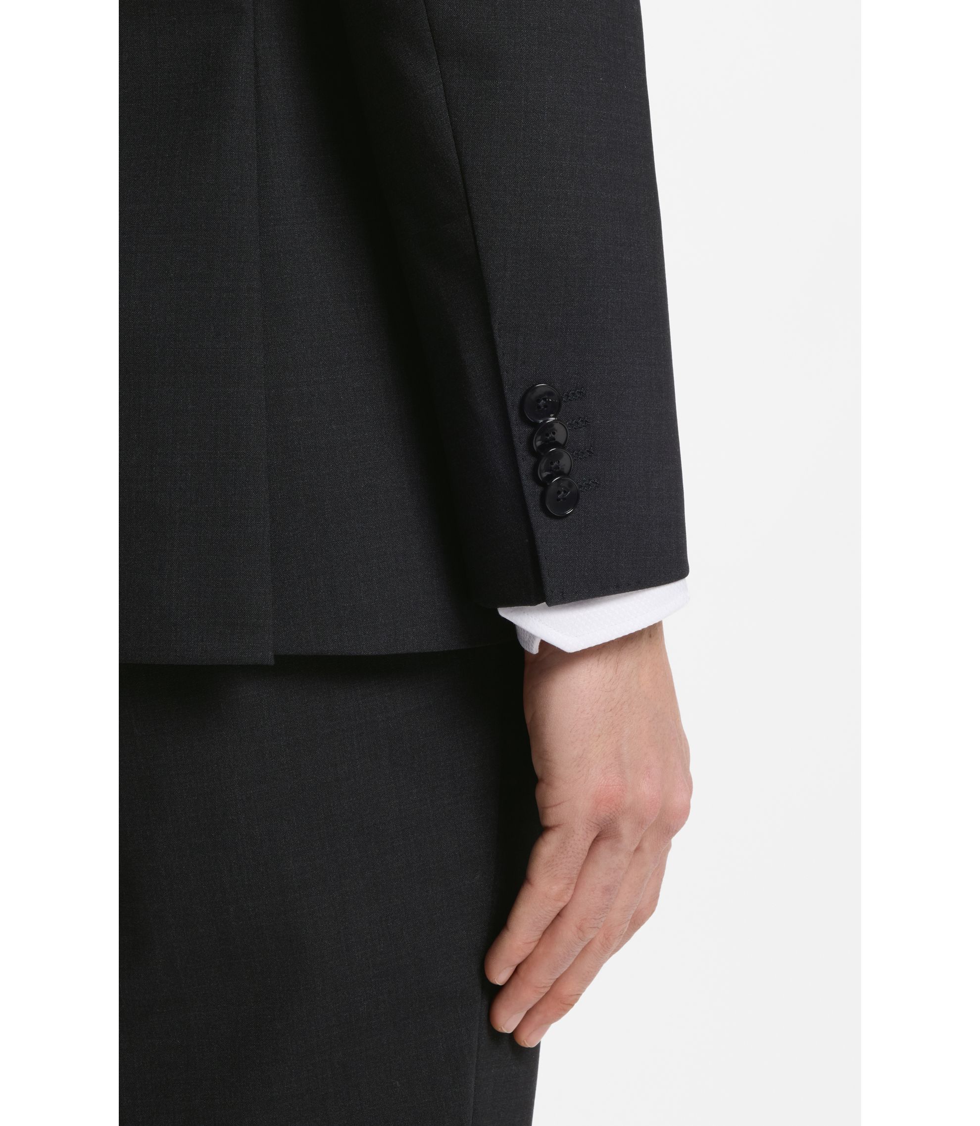 BOSS - スリムフィットジャケット ストレッチウール - ダークグレー