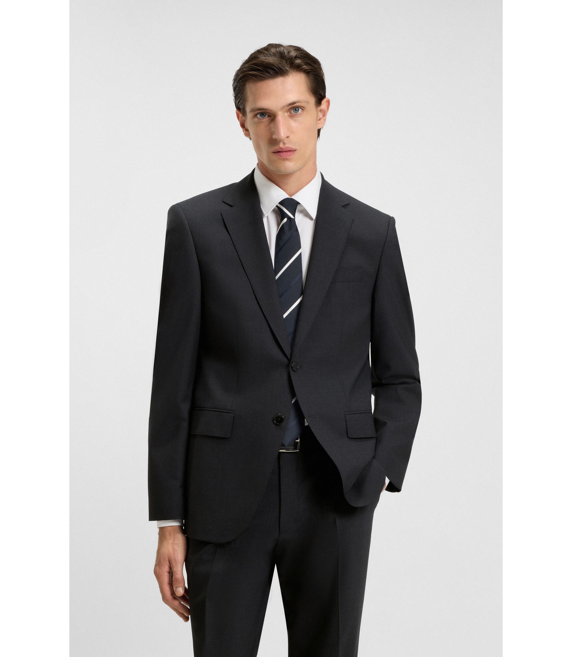 040806 HUGO BOSS Marzotto 2B スーツ 50 HUGO BOSS (ヒューゴボス) ウール シングル ブレザー MARZOTTO