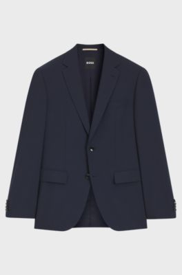 Regular-fit jacket in stretch wool, Blue