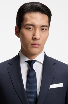 Veste Slim en mohair stretch, Bleu