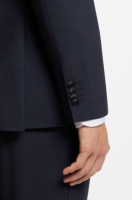 Regular-fit jacket in stretch wool, Blue