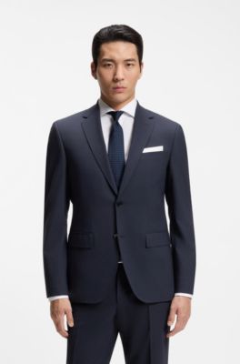 Veste Regular en laine stretch, Bleu