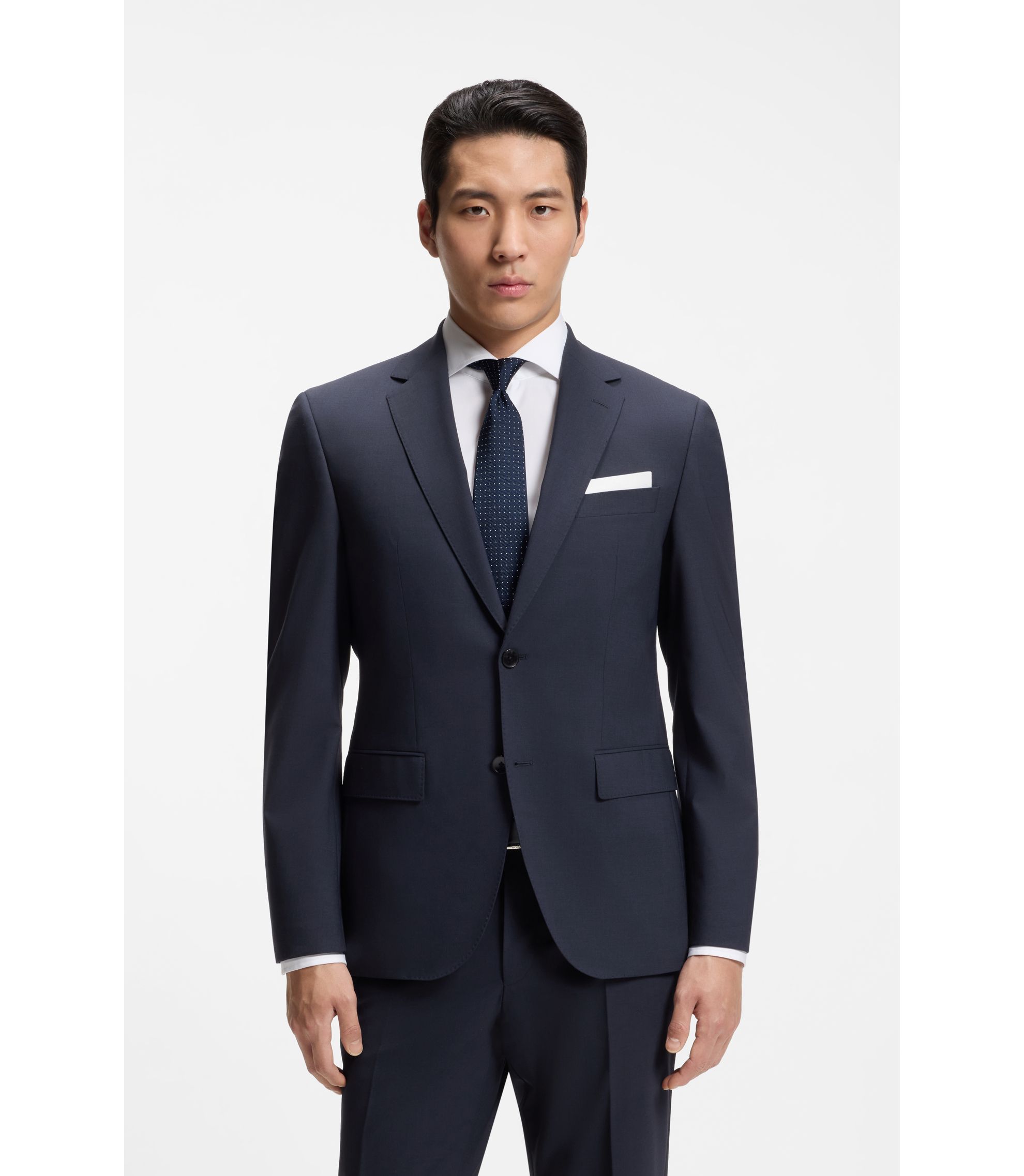 Slim-Fit Jacke aus Stretch-Wolle