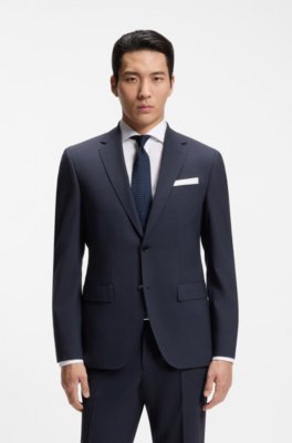 Regular-fit jacket in stretch wool