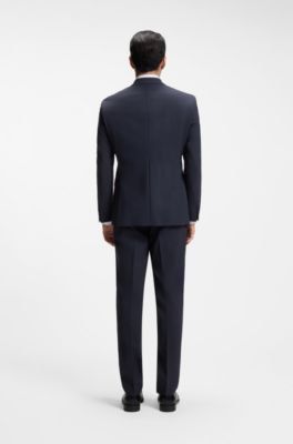 Regular-fit jacket in stretch wool, Blue