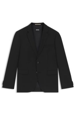 Single-breasted jacket in a wool blend, Black