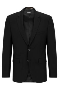 Single-breasted jacket in a wool blend, Black