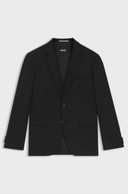 Single-breasted jacket in a wool blend, Black