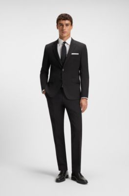 Single-breasted jacket in a wool blend, Black