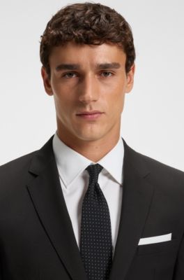 Single-breasted jacket in a wool blend, Black