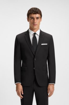 Single-breasted jacket in a wool blend, Black