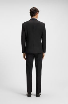 Single-breasted jacket in a wool blend, Black