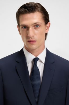 Einreihiges Jackett aus Woll-Mix, Dunkelblau