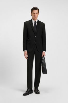 Formal trousers in a wool blend, Black