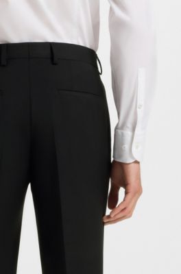 Formal trousers in a wool blend, Black