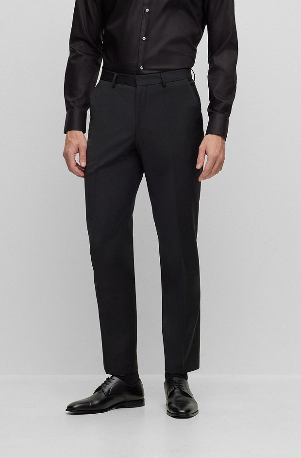Formal trousers in a wool blend, Black