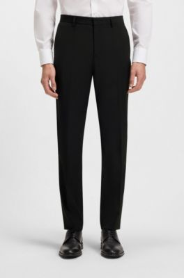 Formal trousers in a wool blend, Black