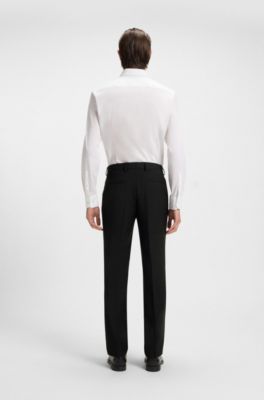 Formal trousers in a wool blend, Black