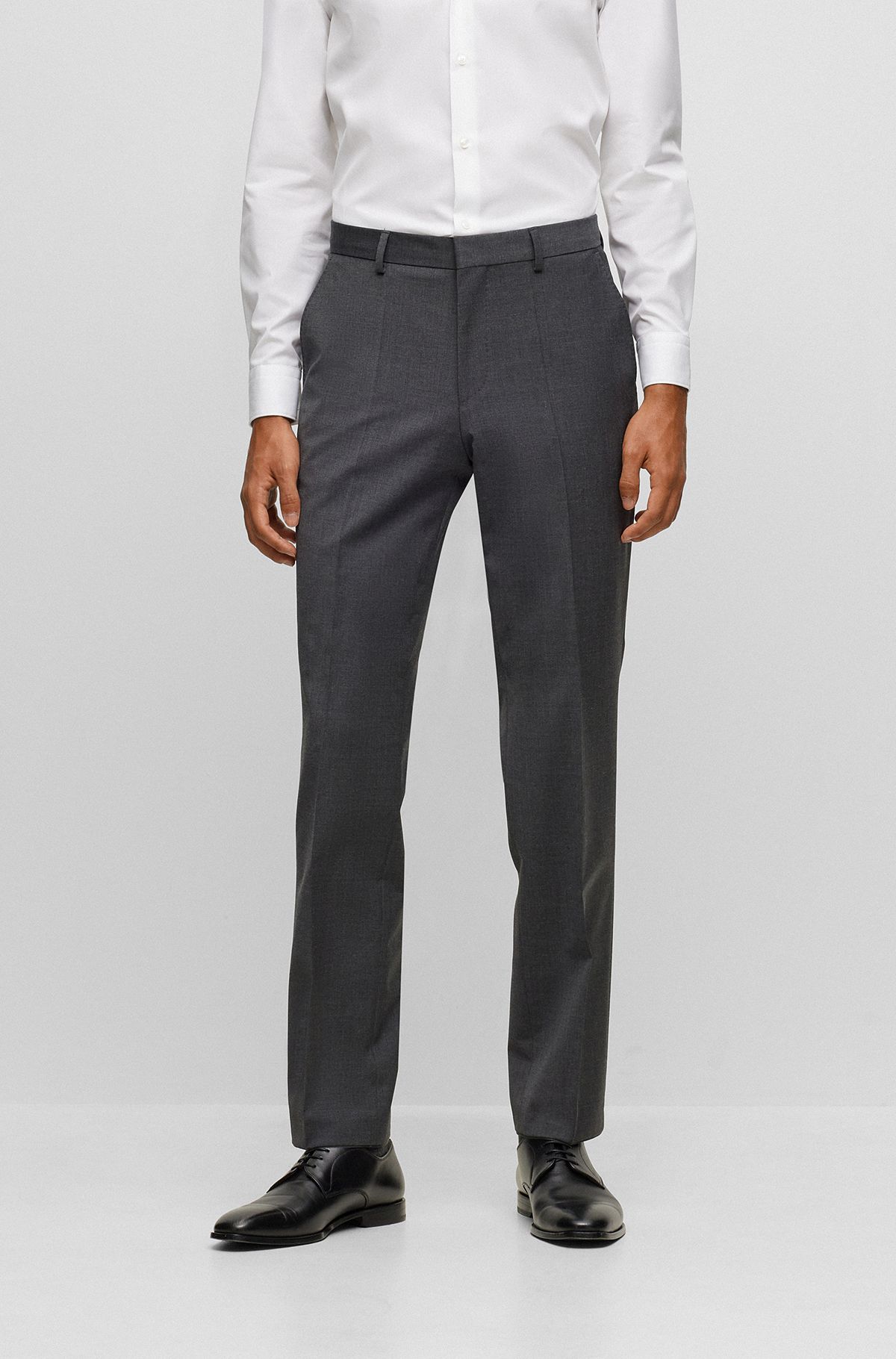 Formal trousers in a wool blend, Dark Grey