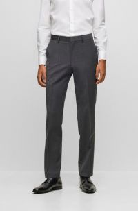 Pantalon business en laine mélangée, Gris sombre