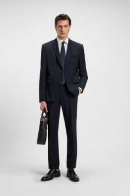 Formal trousers in a wool blend, Dark Blue