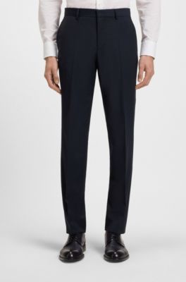 Formal trousers in a wool blend, Dark Blue