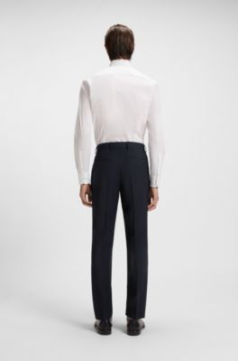 Formal trousers in a wool blend, Dark Blue
