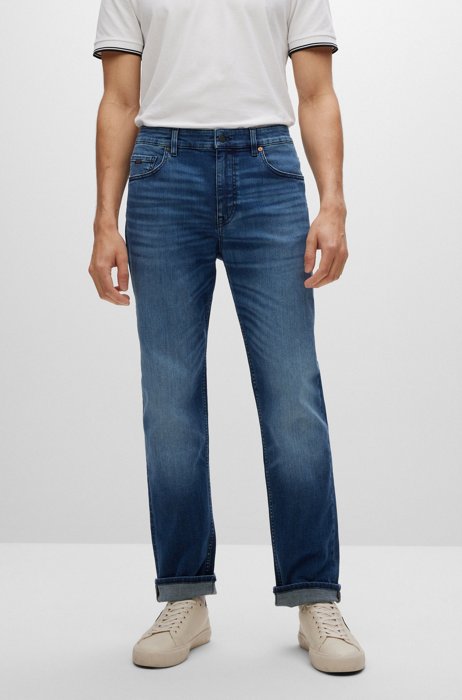 Relaxed-fit jeans in blue-black comfort-stretch denim, Blue