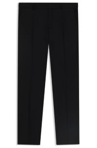 Slim-fit trousers in stretch wool, Black